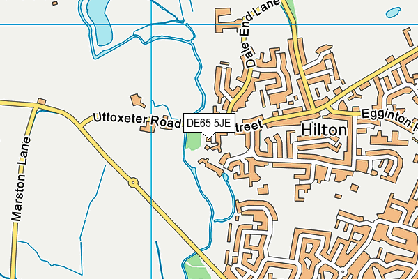 DE65 5JE map - OS VectorMap District (Ordnance Survey)