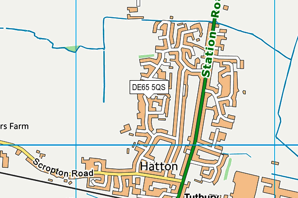 DE65 5QS map - OS VectorMap District (Ordnance Survey)