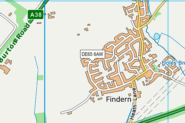 DE65 6AW map - OS VectorMap District (Ordnance Survey)