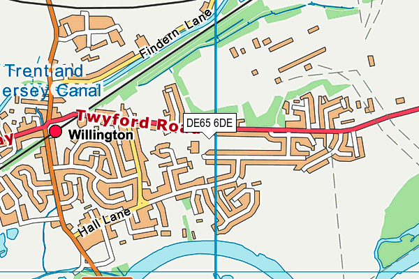 DE65 6DE map - OS VectorMap District (Ordnance Survey)