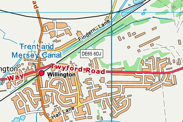 Twyford Road Playing Field map (DE65 6DJ) - OS VectorMap District (Ordnance Survey)