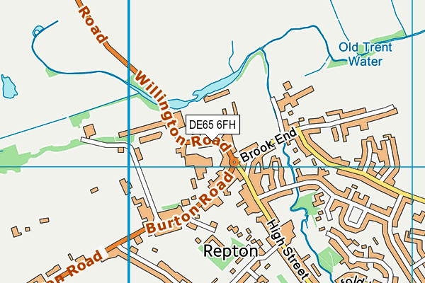 Repton School map (DE65 6FH) - OS VectorMap District (Ordnance Survey)