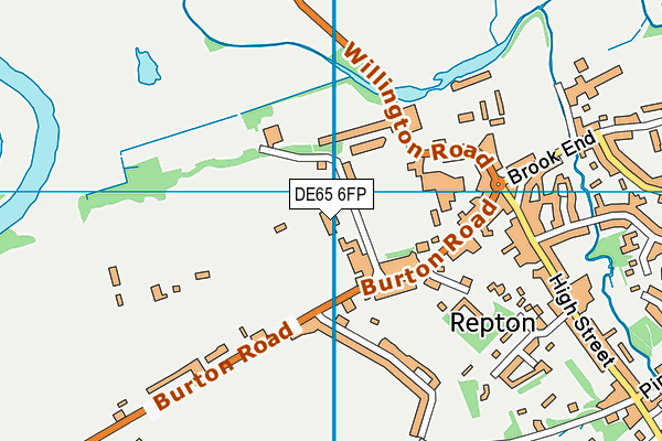 Repton School Sports Centre map (DE65 6FP) - OS VectorMap District (Ordnance Survey)