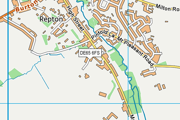 Broomhills Lane Playing Field map (DE65 6FS) - OS VectorMap District (Ordnance Survey)