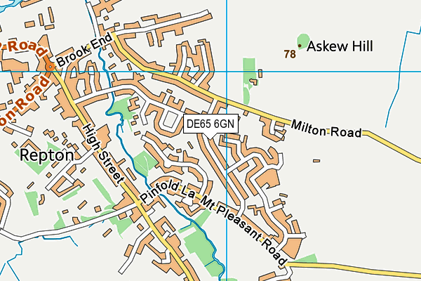 Repton Primary School map (DE65 6GN) - OS VectorMap District (Ordnance Survey)