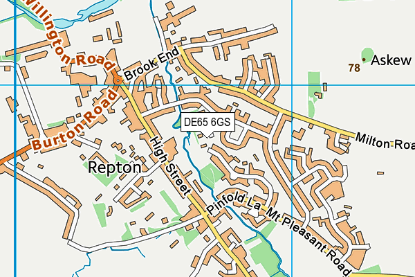 DE65 6GS map - OS VectorMap District (Ordnance Survey)
