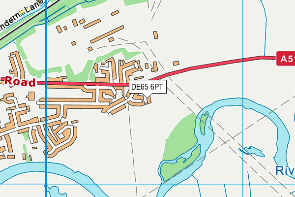 DE65 6PT map - OS VectorMap District (Ordnance Survey)