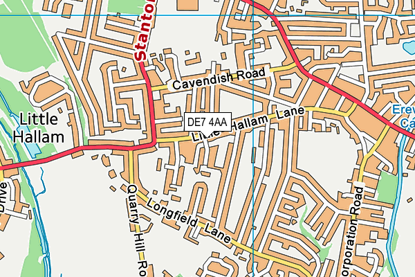 DE7 4AA map - OS VectorMap District (Ordnance Survey)