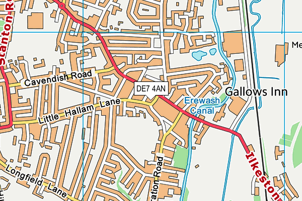 DE7 4AN map - OS VectorMap District (Ordnance Survey)