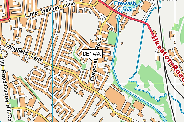 DE7 4AX map - OS VectorMap District (Ordnance Survey)