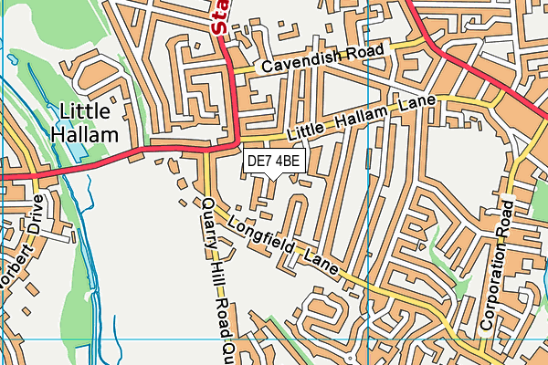 DE7 4BE map - OS VectorMap District (Ordnance Survey)