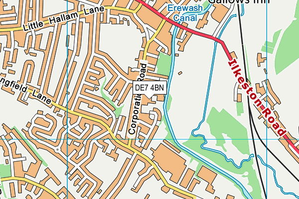 DE7 4BN map - OS VectorMap District (Ordnance Survey)