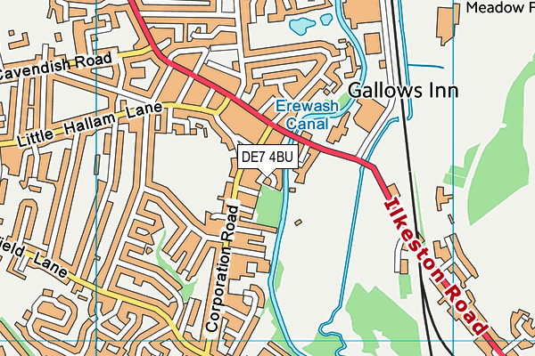 DE7 4BU map - OS VectorMap District (Ordnance Survey)