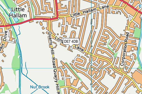Hallam Fields Junior School map (DE7 4DB) - OS VectorMap District (Ordnance Survey)