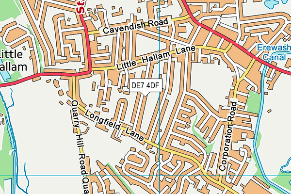 DE7 4DF map - OS VectorMap District (Ordnance Survey)