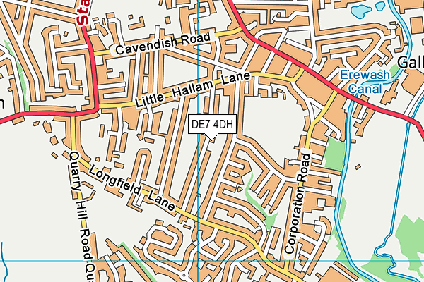 DE7 4DH map - OS VectorMap District (Ordnance Survey)