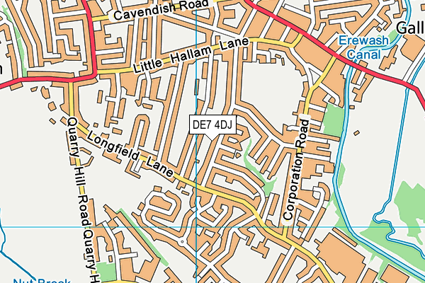 DE7 4DJ map - OS VectorMap District (Ordnance Survey)