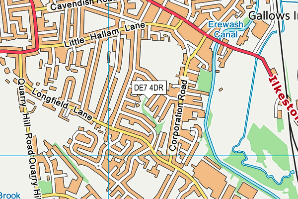 DE7 4DR map - OS VectorMap District (Ordnance Survey)