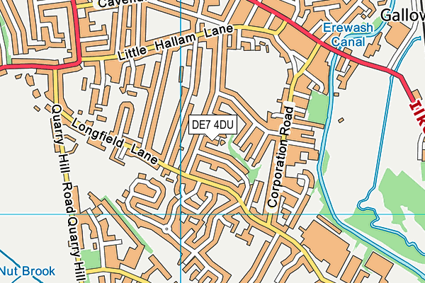 DE7 4DU map - OS VectorMap District (Ordnance Survey)