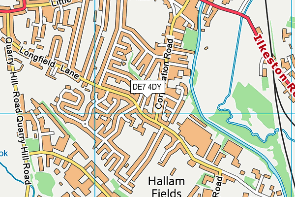 DE7 4DY map - OS VectorMap District (Ordnance Survey)