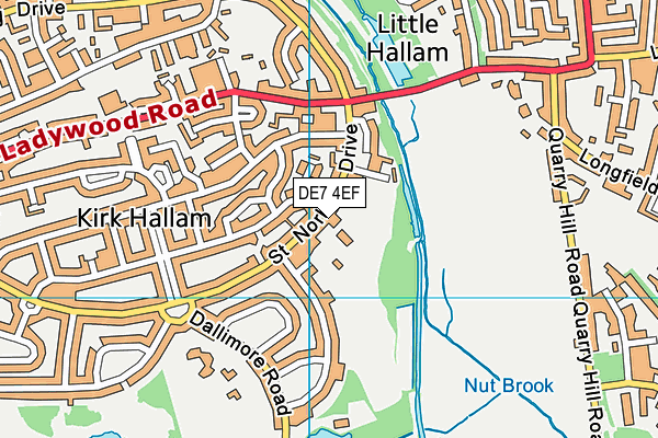 DE7 4EF map - OS VectorMap District (Ordnance Survey)