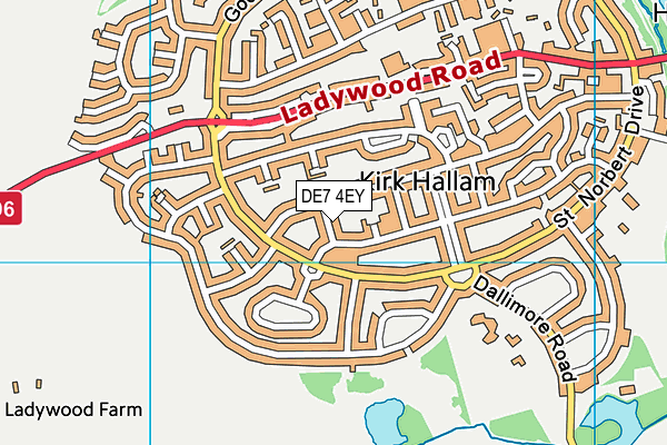 DE7 4EY map - OS VectorMap District (Ordnance Survey)