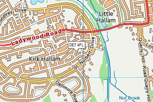 DE7 4FL map - OS VectorMap District (Ordnance Survey)