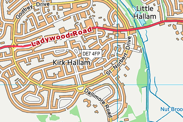 DE7 4FP map - OS VectorMap District (Ordnance Survey)