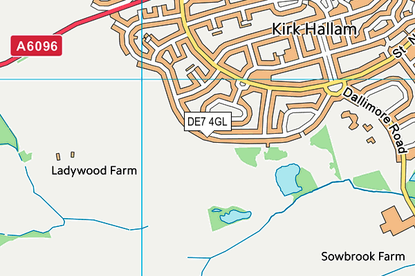 DE7 4GL map - OS VectorMap District (Ordnance Survey)