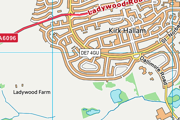 DE7 4GU map - OS VectorMap District (Ordnance Survey)