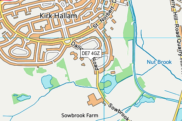 Dallimore Primary & Nursery School map (DE7 4GZ) - OS VectorMap District (Ordnance Survey)