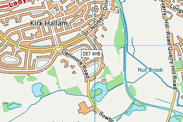 DE7 4HB map - OS VectorMap District (Ordnance Survey)