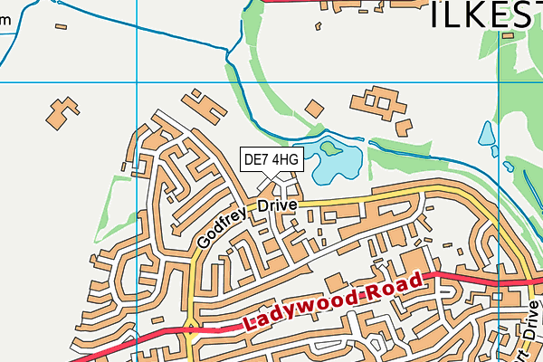 DE7 4HG map - OS VectorMap District (Ordnance Survey)