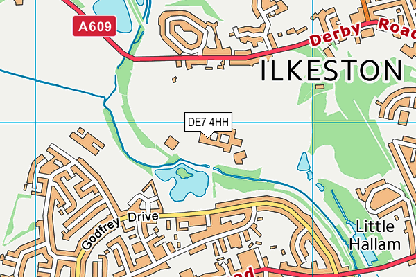 Kirk Hallam Community Academy map (DE7 4HH) - OS VectorMap District (Ordnance Survey)