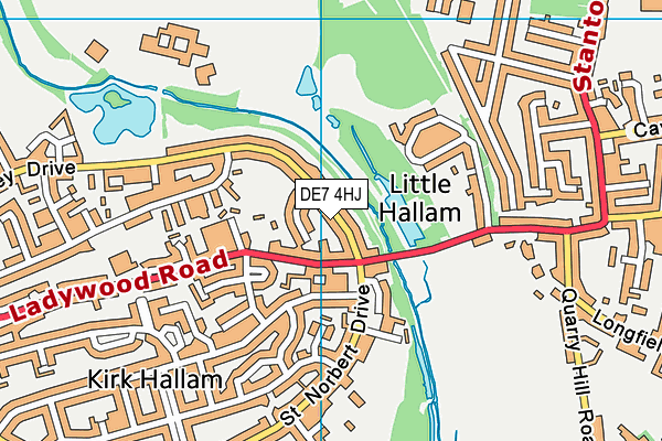 DE7 4HJ map - OS VectorMap District (Ordnance Survey)