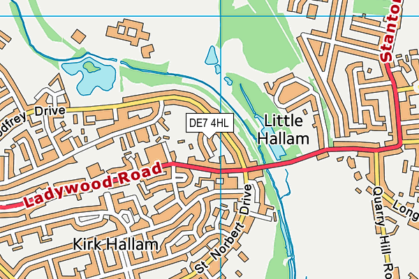 DE7 4HL map - OS VectorMap District (Ordnance Survey)