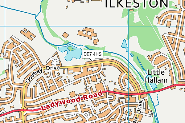 DE7 4HS map - OS VectorMap District (Ordnance Survey)