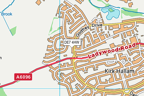 DE7 4HW map - OS VectorMap District (Ordnance Survey)