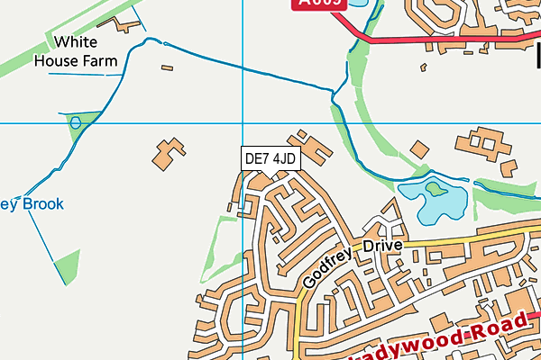 DE7 4JD map - OS VectorMap District (Ordnance Survey)