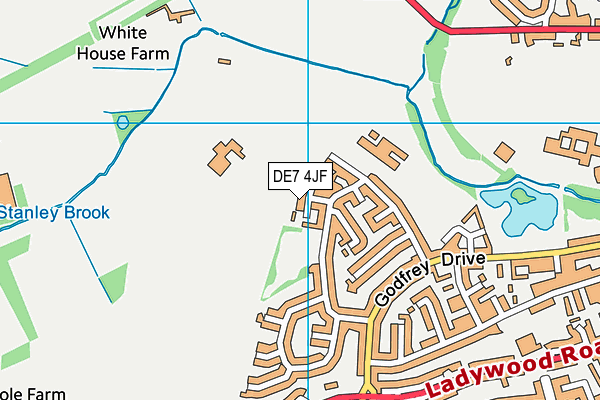 DE7 4JF map - OS VectorMap District (Ordnance Survey)