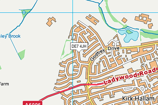 DE7 4JH map - OS VectorMap District (Ordnance Survey)