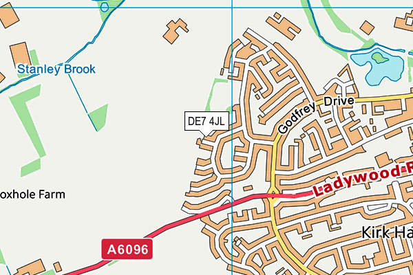 DE7 4JL map - OS VectorMap District (Ordnance Survey)