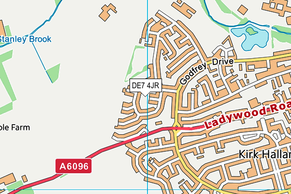 DE7 4JR map - OS VectorMap District (Ordnance Survey)