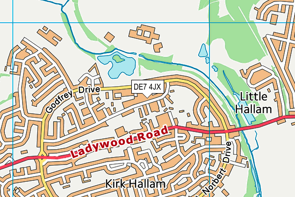 DE7 4JX map - OS VectorMap District (Ordnance Survey)