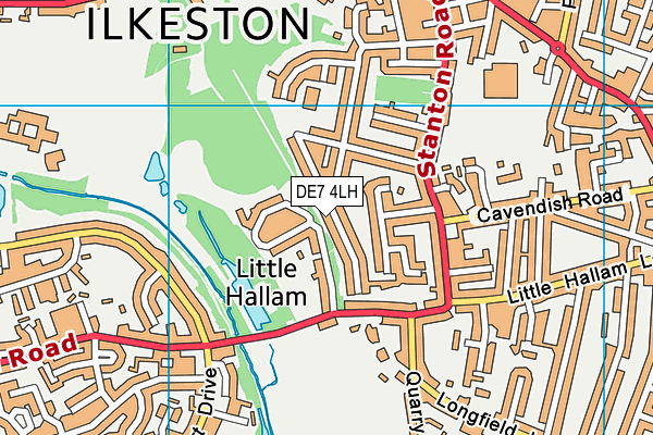 DE7 4LH map - OS VectorMap District (Ordnance Survey)