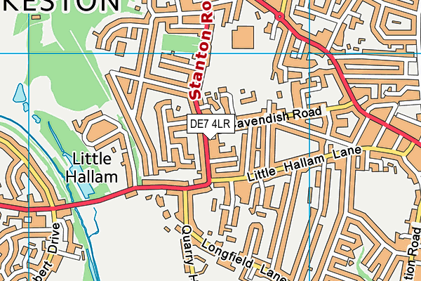 DE7 4LR map - OS VectorMap District (Ordnance Survey)