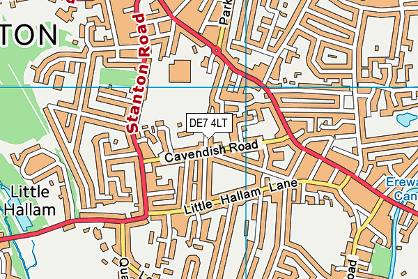 DE7 4LT map - OS VectorMap District (Ordnance Survey)