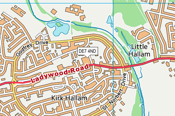 DE7 4ND map - OS VectorMap District (Ordnance Survey)