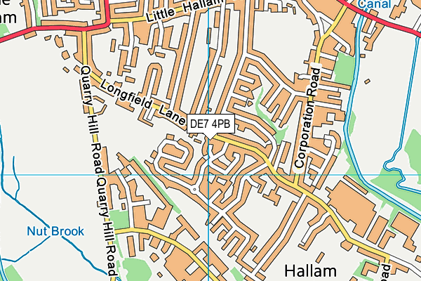 DE7 4PB map - OS VectorMap District (Ordnance Survey)