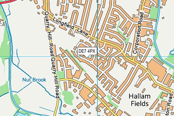 DE7 4PX map - OS VectorMap District (Ordnance Survey)